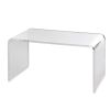 Acrylic Coffee Table, C-Shaped Clear Acrylic End Table, 16.3 inch high Transparent Acrylic Side Table, for Coffee, Drink, Food