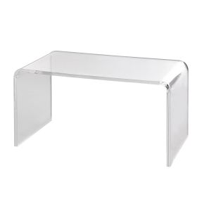 Acrylic Coffee Table, C-Shaped Clear Acrylic End Table, 16.3 inch high Transparent Acrylic Side Table, for Coffee, Drink, Food