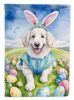Kuvasz Easter Egg Hunt House Flag Large Porch Sleeve Pole Decorative Outside Yard Banner Artwork Wall Hanging, Polyester, House Size, Multicolor