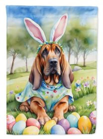 Bloodhound Easter Egg Hunt House Flag Large Porch Sleeve Pole Decorative Outside Yard Banner Artwork Wall Hanging, Polyester, House Size, Multicolor