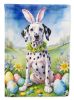 Dalmatian Easter Egg Hunt House Flag Large Porch Sleeve Pole Decorative Outside Yard Banner Artwork Wall Hanging, Polyester, House Size, Multicolor