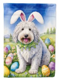 Komondor Easter Egg Hunt House Flag Large Porch Sleeve Pole Decorative Outside Yard Banner Artwork Wall Hanging, Polyester, House Size, Multicolor