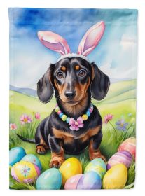 Dachshund Easter Egg Hunt House Flag Large Porch Sleeve Pole Decorative Outside Yard Banner Artwork Wall Hanging, Polyester, House Size, Multicolor
