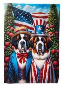 All American Saint Bernard House Flag Large Porch Sleeve Pole Decorative Outside Yard Banner Artwork Wall Hanging, Polyester, House Size, Multicolor