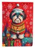 Shih Tzu Holiday Christmas House Flag Large Porch Sleeve Pole Decorative Outside Yard Banner Artwork Wall Hanging, Polyester, House Size, Multicolor