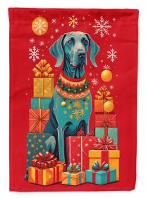 Weimaraner Holiday Christmas House Flag Large Porch Sleeve Pole Decorative Outside Yard Banner Artwork Wall Hanging, Polyester, House Size, Multicolor