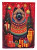 Keeshond Holiday Christmas House Flag Large Porch Sleeve Pole Decorative Outside Yard Banner Artwork Wall Hanging, Polyester, House Size, Multicolor