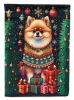 Pomeranian Holiday Christmas House Flag Large Porch Sleeve Pole Decorative Outside Yard Banner Artwork Wall Hanging, Polyester, House Size, Multicolor