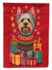 Silky Terrier Holiday Christmas House Flag Large Porch Sleeve Pole Decorative Outside Yard Banner Artwork Wall Hanging, Polyester, House Size, Multico