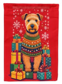 Lakeland Terrier Holiday Christmas House Flag Large Porch Sleeve Pole Decorative Outside Yard Banner Artwork Wall Hanging, Polyester, House Size, Mult