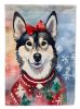 Alaskan Klee Kai Christmas House Flag Large Porch Sleeve Pole Decorative Outside Yard Banner Artwork Wall Hanging, Polyester, House Size, Multicolor