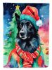 Belgian Sheepdog Christmas House Flag Large Porch Sleeve Pole Decorative Outside Yard Banner Artwork Wall Hanging, Polyester, House Size, Multicolor