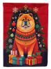 Chow Chow Holiday Christmas House Flag Large Porch Sleeve Pole Decorative Outside Yard Banner Artwork Wall Hanging, Polyester, House Size, Multicolor