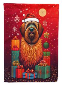 Briard Holiday Christmas House Flag Large Porch Sleeve Pole Decorative Outside Yard Banner Artwork Wall Hanging, Polyester, House Size, Multicolor