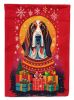 Basset Hound Holiday Christmas House Flag Large Porch Sleeve Pole Decorative Outside Yard Banner Artwork Wall Hanging, Polyester, House Size, Multicol