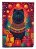 Black Chow Chow Holiday Christmas House Flag Large Porch Sleeve Pole Decorative Outside Yard Banner Artwork Wall Hanging, Polyester, House Size, Multi