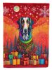Borzoi Russian Wolfhound Holiday Christmas House Flag Large Porch Sleeve Pole Decorative Outside Yard Banner Artwork Wall Hanging, Polyester, House Si