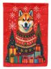 Akita Holiday Christmas House Flag Large Porch Sleeve Pole Decorative Outside Yard Banner Artwork Wall Hanging, Polyester, House Size, Multicolor