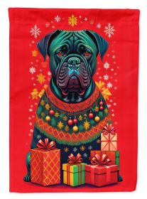Cane Corso Holiday Christmas House Flag Large Porch Sleeve Pole Decorative Outside Yard Banner Artwork Wall Hanging, Polyester, House Size, Multicolor