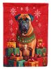 Bullmastiff Holiday Christmas House Flag Large Porch Sleeve Pole Decorative Outside Yard Banner Artwork Wall Hanging, Polyester, House Size, Multicolo