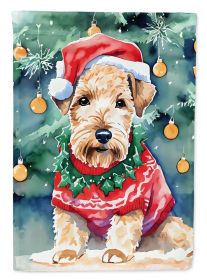 Lakeland Terrier Christmas House Flag Large Porch Sleeve Pole Decorative Outside Yard Banner Artwork Wall Hanging, Polyester, House Size, Multicolor
