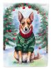 Lancashire Heeler Christmas House Flag Large Porch Sleeve Pole Decorative Outside Yard Banner Artwork Wall Hanging, Polyester, House Size, Multicolor