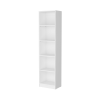 White 5-Shelf Slim Bookcase
