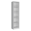 White 5-Shelf Slim Bookcase