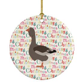 Toulouse Goose Christmas Ceramic Ornament Christmas Tree Hanging Decorations for Home Christmas Holiday, Party, Gift, 3 in, Multicolor