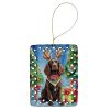 American Water Spaniel Christmas Reindeer Porcelain Ornament Christmas Tree Hanging Decorations for Home Christmas Holiday, Rectangle, Gift