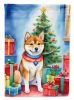 Shiba Inu Christmas Reindeer House Flag Large Porch Sleeve Pole Decorative Outside Yard Banner Artwork Wall Hanging, Polyester, House Size, Multicolor