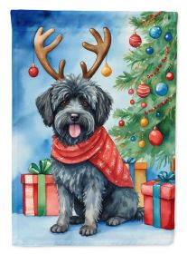Puli Christmas Reindeer House Flag Large Porch Sleeve Pole Decorative Outside Yard Banner Artwork Wall Hanging, Polyester, House Size, Multicolor