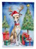 Whippet Christmas Reindeer House Flag Large Porch Sleeve Pole Decorative Outside Yard Banner Artwork Wall Hanging, Polyester, House Size, Multicolor