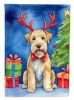 Wheaten Terrier Christmas Reindeer House Flag Large Porch Sleeve Pole Decorative Outside Yard Banner Artwork Wall Hanging, Polyester, House Size, Mult