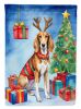 Saluki Christmas Reindeer House Flag Large Porch Sleeve Pole Decorative Outside Yard Banner Artwork Wall Hanging, Polyester, House Size, Multicolor