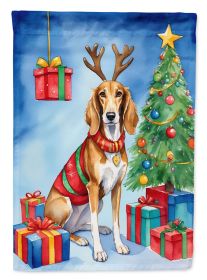Saluki Christmas Reindeer House Flag Large Porch Sleeve Pole Decorative Outside Yard Banner Artwork Wall Hanging, Polyester, House Size, Multicolor