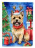 Cairn Terrier Christmas Reindeer House Flag Large Porch Sleeve Pole Decorative Outside Yard Banner Artwork Wall Hanging, Polyester, House Size, Multic