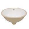 Lordear 18"x15" Oval White Ceramic Undermount Bathroom Sink Vanity Sink with Overflow Hole