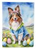Sheltie Easter Egg Hunt House Flag Large Porch Sleeve Pole Decorative Outside Yard Banner Artwork Wall Hanging, Polyester, House Size, Multicolor