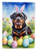 Rottweiler Easter Egg Hunt House Flag Large Porch Sleeve Pole Decorative Outside Yard Banner Artwork Wall Hanging, Polyester, House Size, Multicolor