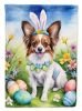 Papillon Easter Egg Hunt House Flag Large Porch Sleeve Pole Decorative Outside Yard Banner Artwork Wall Hanging, Polyester, House Size, Multicolor
