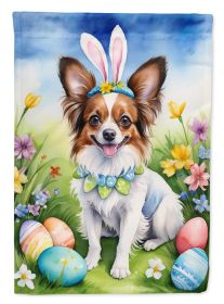 Papillon Easter Egg Hunt House Flag Large Porch Sleeve Pole Decorative Outside Yard Banner Artwork Wall Hanging, Polyester, House Size, Multicolor