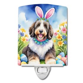 NEW Bernedoodle Easter Egg Hunt Ceramic Night Light Compact, UL-Certified, Ideal for Bedroom, Bathroom, Nursery, Hallway, Kitchen, 6x4x3, Multicolor
