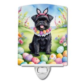 NEW Affenpinscher Easter Egg Hunt Ceramic Night Light Compact, UL-Certified, Ideal for Bedroom, Bathroom, Nursery, Hallway, Kitchen, 6x4x3, Multicolor