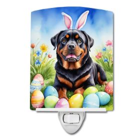 NEW Rottweiler Easter Egg Hunt Ceramic Night Light Compact, UL-Certified, Ideal for Bedroom, Bathroom, Nursery, Hallway, Kitchen, 6x4x3, Multicolor
