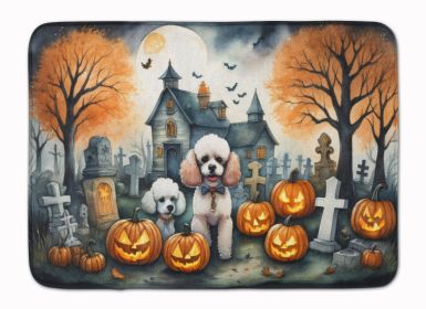 Poodle Spooky Halloween Memory Foam Kitchen Mat Machine Washable Anti-Fatigue Mat Cushion Comfort Bath Mat or Kitchen Rug