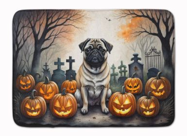 Fawn Pug Spooky Halloween Memory Foam Kitchen Mat Machine Washable Anti-Fatigue Mat Cushion Comfort Bath Mat or Kitchen Rug