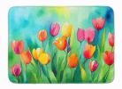 Tulips in Watercolor Memory Foam Kitchen Mat Machine Washable Anti-Fatigue Mat Cushion Comfort Bath Mat or Kitchen Rug