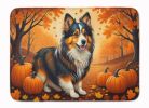 Sheltie Fall Memory Foam Kitchen Mat Machine Washable Anti-Fatigue Mat Cushion Comfort Bath Mat or Kitchen Rug