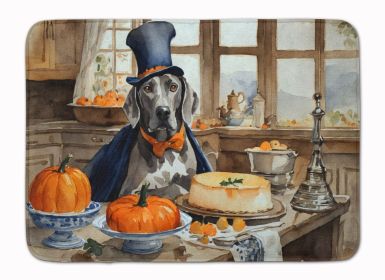 Weimaraner Fall Kitchen Pumpkins Memory Foam Kitchen Mat Machine Washable Anti-Fatigue Mat Cushion Comfort Bath Mat or Kitchen Rug